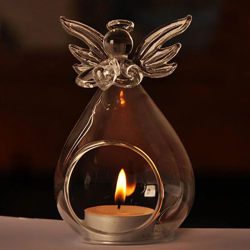 Романтический Ангел хрустальный стеклянный подсвечник подвесной чайный светильник фонарь подсвечник горелка ваза DIY украшение для дома Свадебная вечеринка