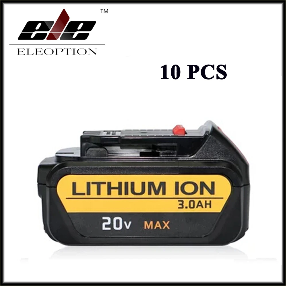 

10x Eleoption 20V 3000mAh Li-ion Replacement Power Tools Batteries Cordless for Dewalt DCB181 DCB182 DCD780 DCD785