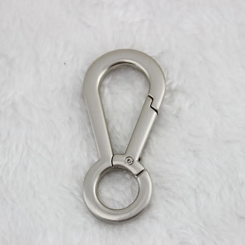 

Brushed nickel color 14*62mm fat hook alloy snap hook and loop handbag swivel keyring hook wholesale