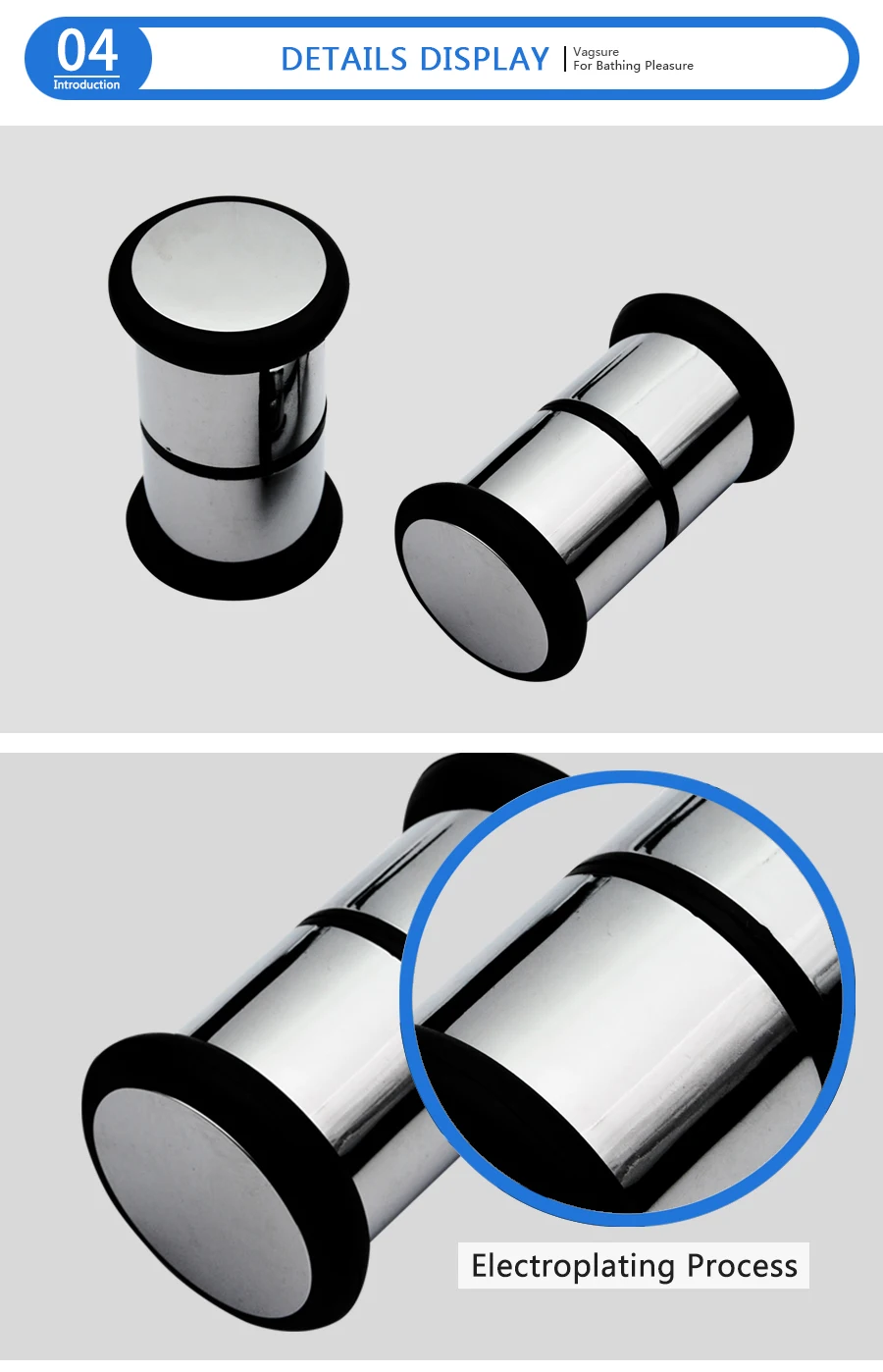 com abertura única de 3.5cm, porta cromada
