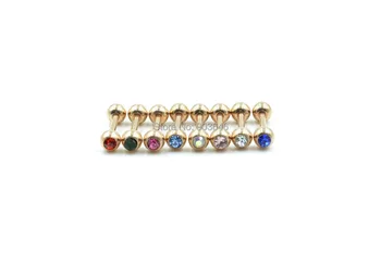 

Free Shippment 100PCS Body jewelry-Ear Stud Tragus/Helix Bar/Stud Rose Gold Plated Prong Bar