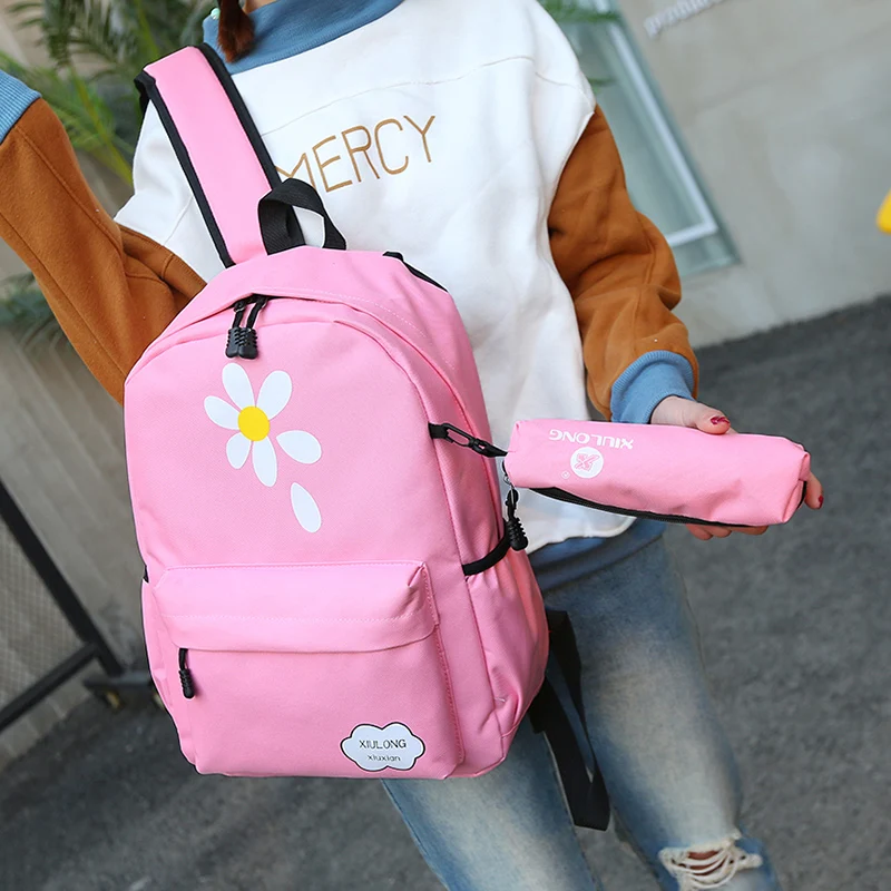 Korean version of the printing backpack simple college style travel