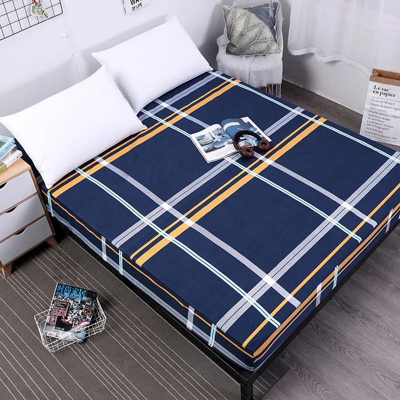 

MECEROCK New Printing Bed Mattress Cover Waterproof Mattress Protector Pad Fitted Sheet Separated Water Bed Linens with Elastic
