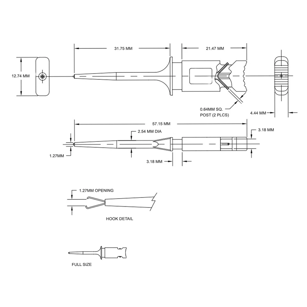 Hantek HT321 18 шт./лот мини Тест Крюк двойной захват квадратный выход шпильки для осциллографа Лидер продаж 2 цвета