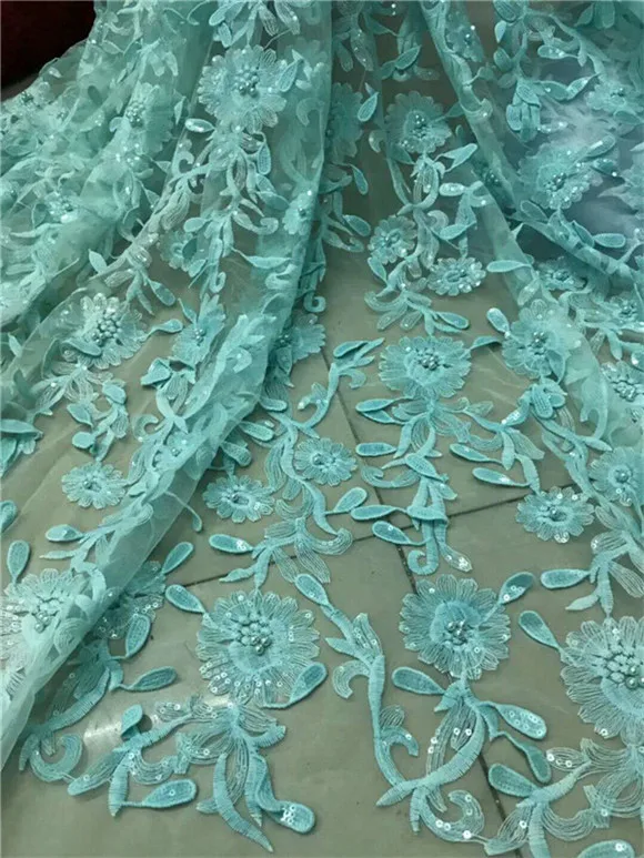green African French Lace Fabric High Quality Tulle For Wedding sequins Beaded 3-1 | Дом и сад
