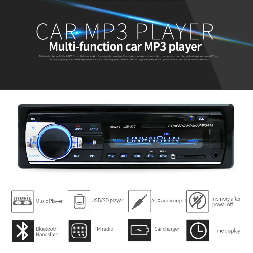 Car Stereo Bluetooth Radio Audio Player Receiver In Dash Fm Aux