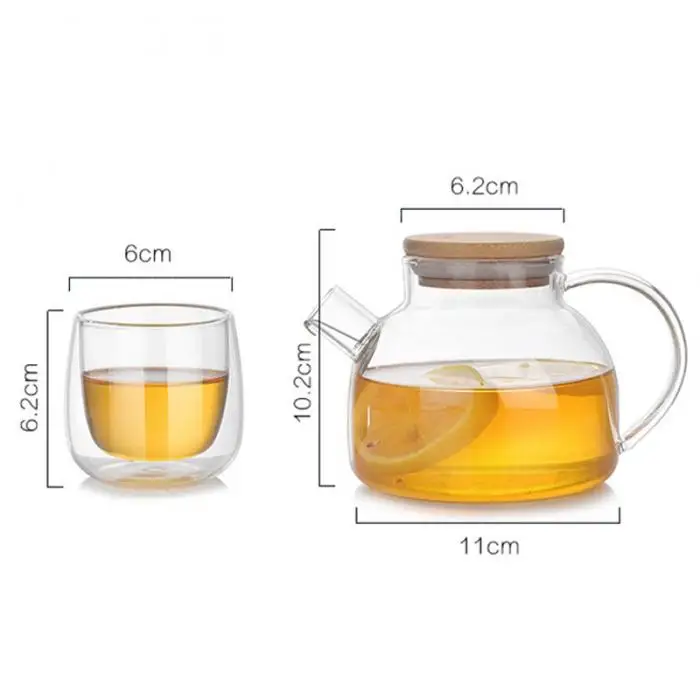 Прозрачный боросиликатный стеклянный чайник термостойкий большой прозрачный чайный горшок цветочный чайный набор хороший стеклянный чайный горшок подарочный набор