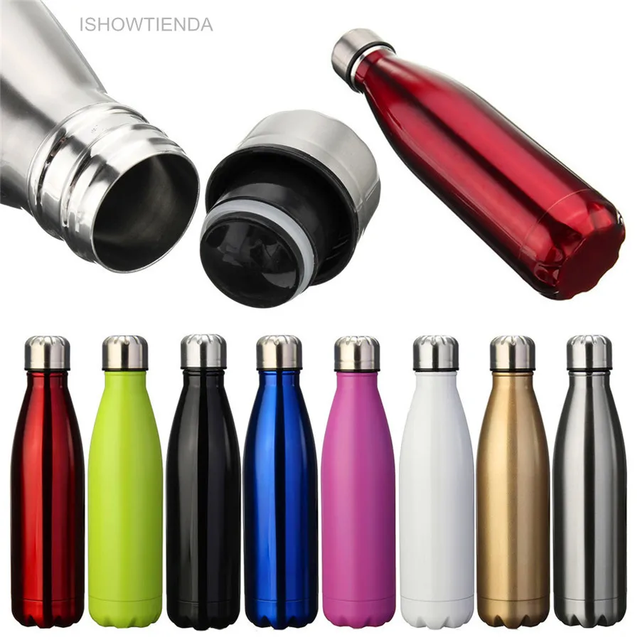 ISHOWTIENDA 1PC 500ml Candy Color thermomug Outdoor Portable Thermos