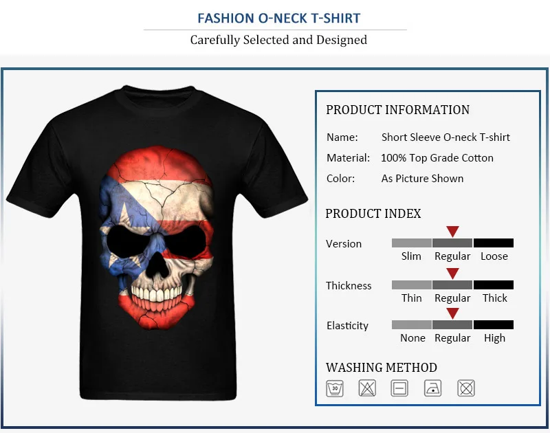 Puerto Rican Flag Skull_detail_black