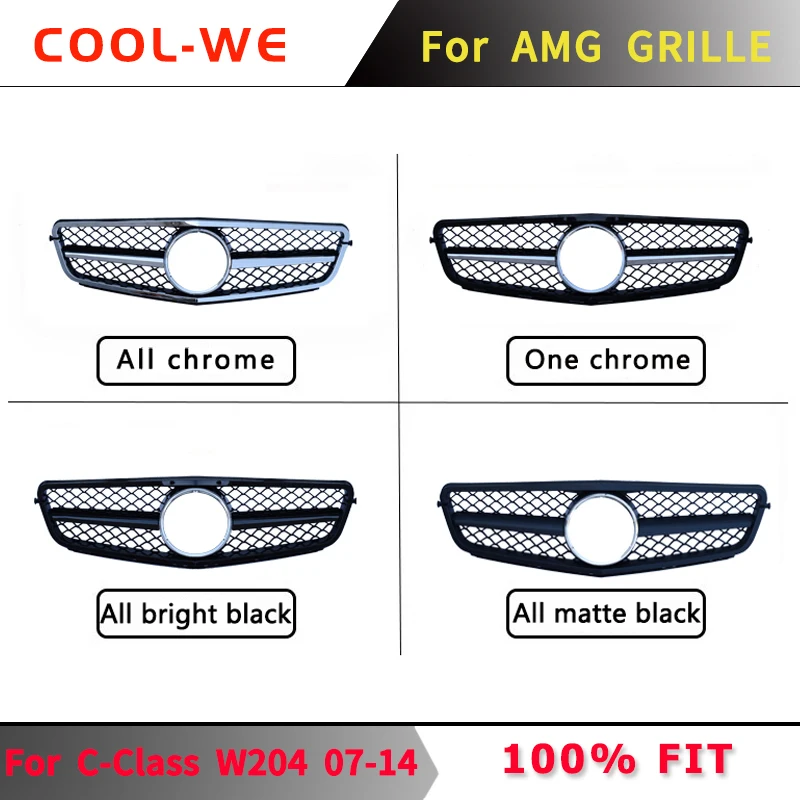 

For Mercedes Benz W204 C CLASS GTR Grille Front Bumper Grill for AMG C63 C180 C200 C300 C230 C280 C350 2007-2014
