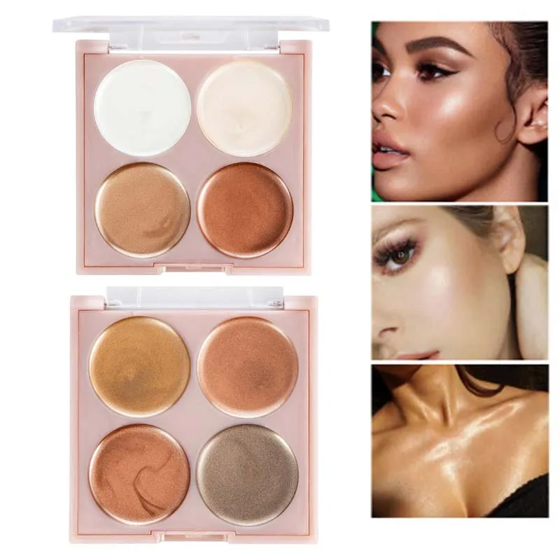 

Beauty Illuminator Face Highligter Palette Cosmetics Shimmer Bronzer Contour Glow Kit Pigment 4 Colors Hilighters Makeup