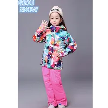 Gsou snow10K snowboardin куртка брюки для девочек Дети Мальчик водонепроницаемый ветрозащитный изолированный горнолыжный костюм набор для ухода за кожей наборы