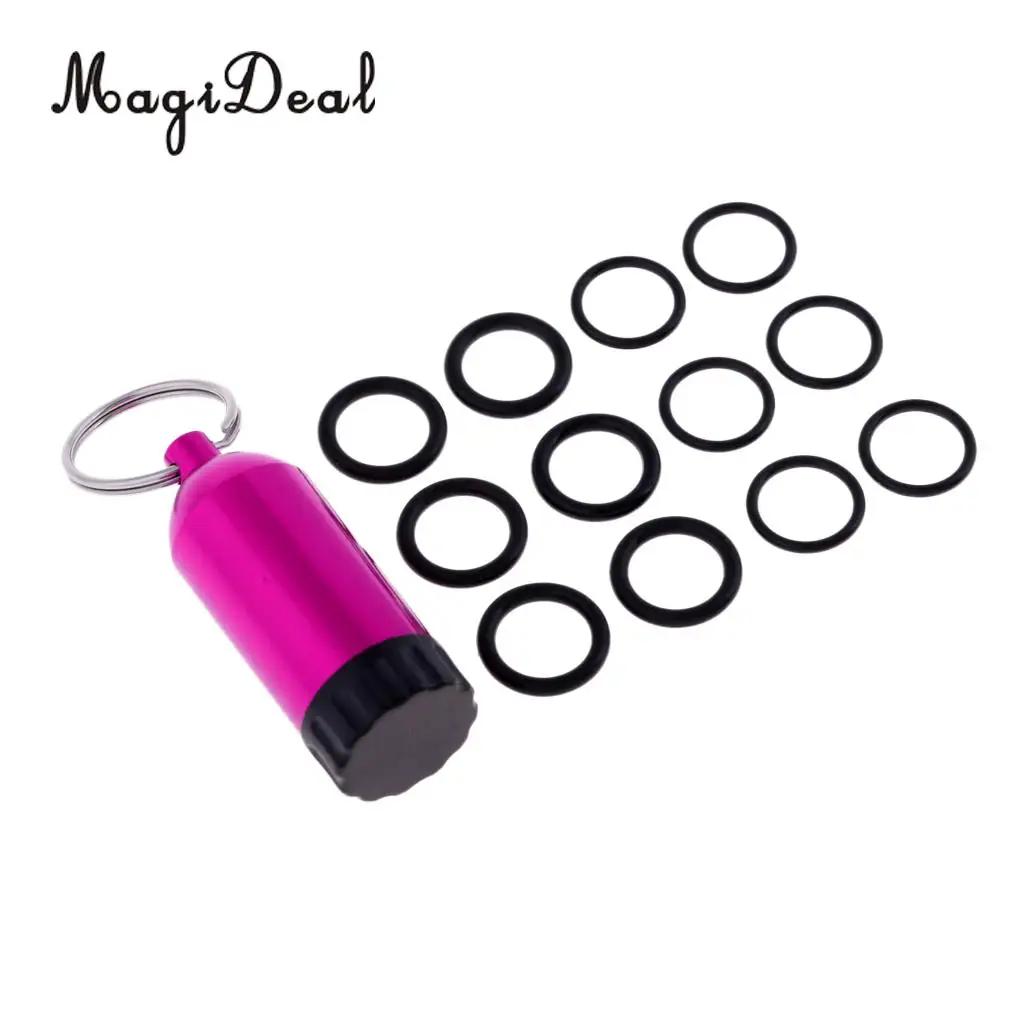 Mini Aluminum Scuba Diving Tanks with 12 O Rings Brass Pick Dive Key Ring