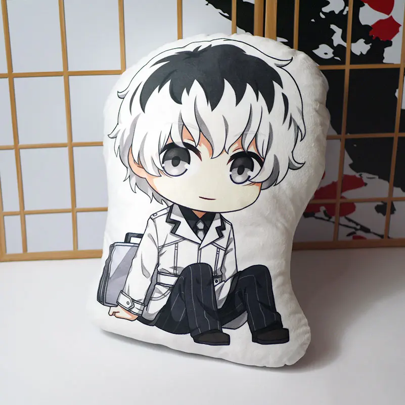 Токийский вурдалак Подушка Игрушка Аниме Kaneki Кен короткие плюшевые куклы двухсторонняя наволочка Q версия милый 45 см для подарка