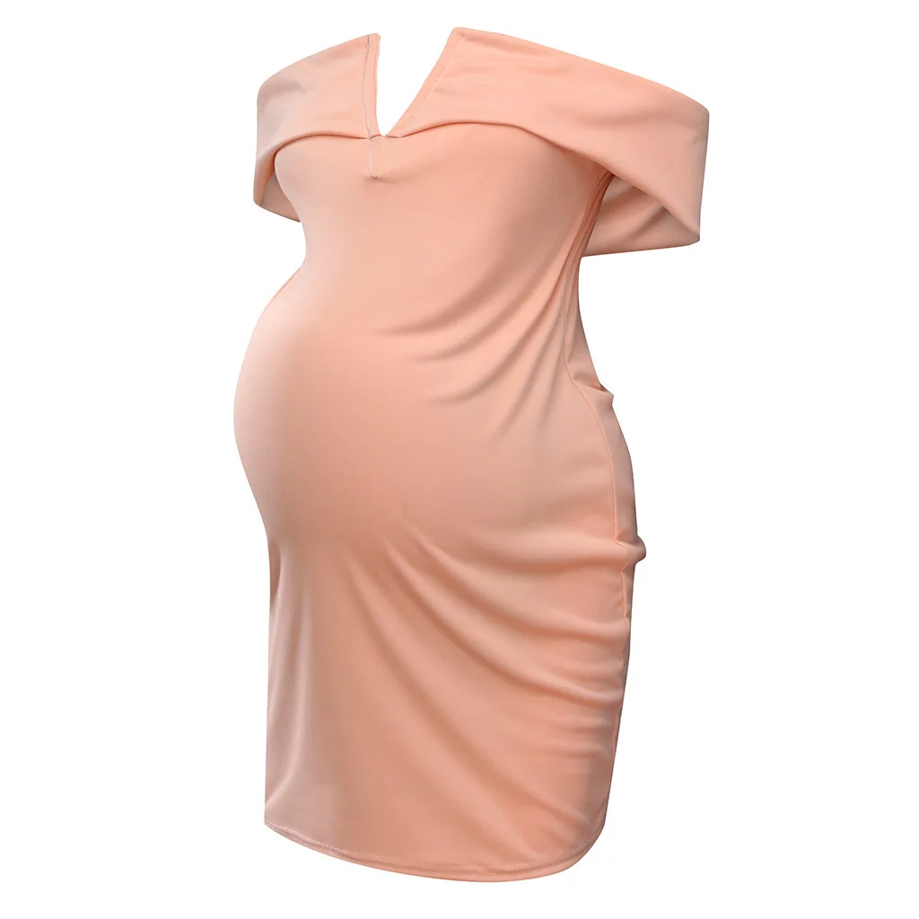 OKLADY летнее торжественное платье для беременных с открытыми плечами и v-образным вырезом, сексуальное женское платье без рукавов, вечерние платья для беременных