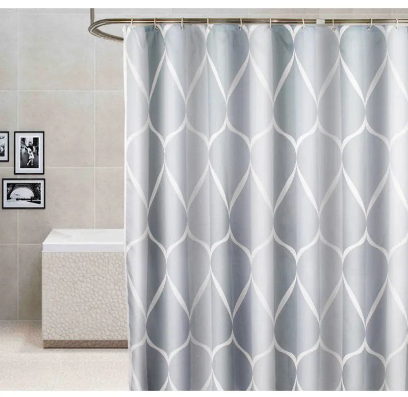 New Eco friendly Waterproof Modern Shower Curtain Striped High Quality