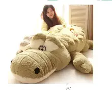stuffed fillings toy huge 220cm cartoon Crocodile plush toy Crocodile soft sleeping pillow,surprised birthday gift h2984