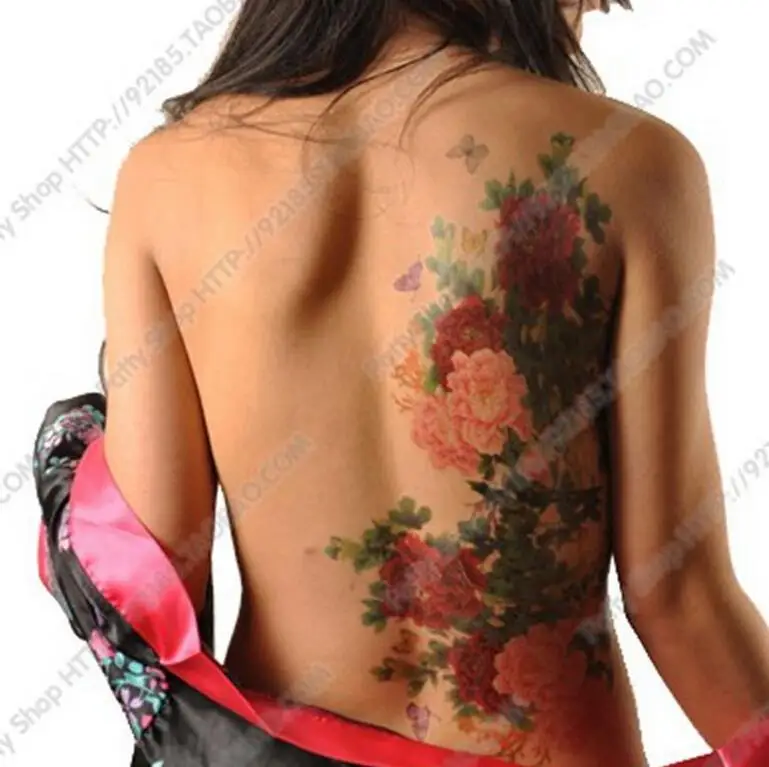 

Floral Tattoo Flower Peony Phoenix Butterfly Back Waterproof Large Temporary Tattoo Sticker For Body Art 10 Kinds Of Styles