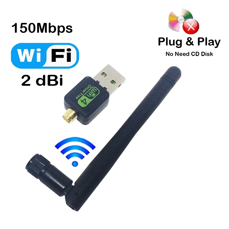 Мини USB Бесплатный драйвер Вай Фай адаптер 150 Мбит/с Wi Fi модем MT7601 приемник
