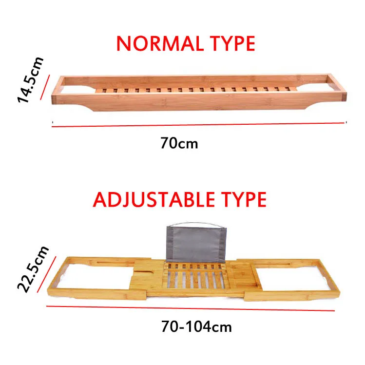 Бамбуковый деревянный лоток для ванной, регулируемый органайзер для ванной комнаты, подставка для чтения, держатель для планшета, держатель для мобильного телефона, бокал для вина, роскошное удовольствие