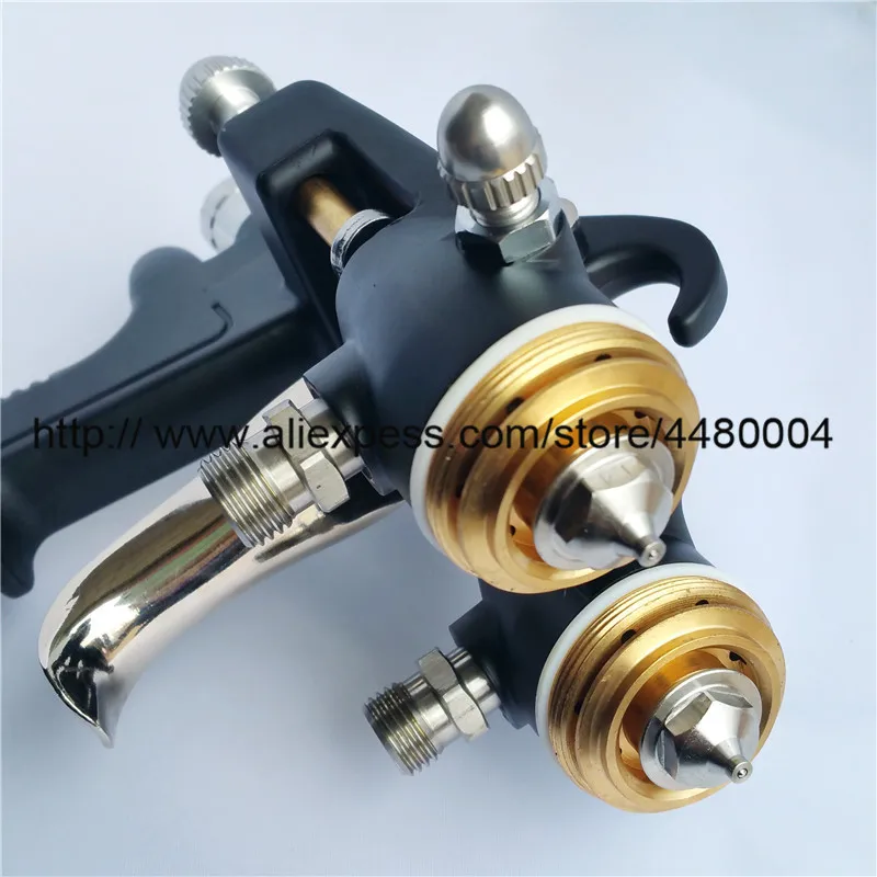 Pistola de Pulverizador de Poliuretano Nano Chrome Dupla Cabeça Pulverizador Pneumático 1.4mm Bico Duplo Pistola Ferramentas Pintura Profissional - Image 5