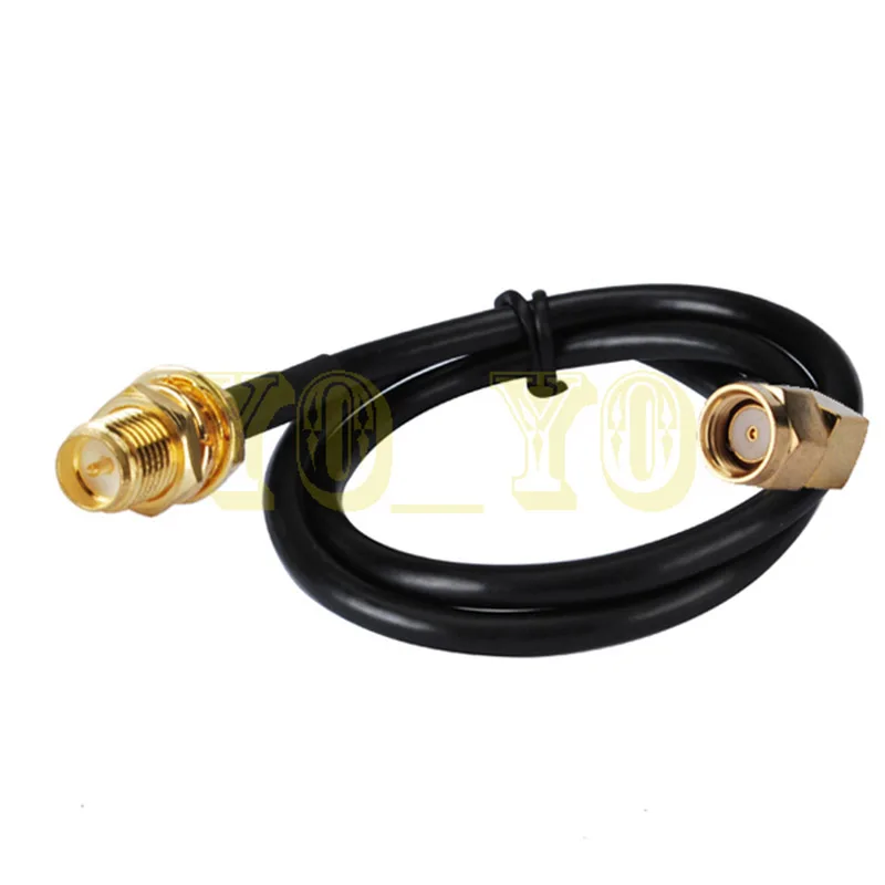 

ALLISHOP RP-SMA female bulkhead to RP- SMA male right angle Connector 5M External WiFi Wireless Antenna Extension Cable LMR195