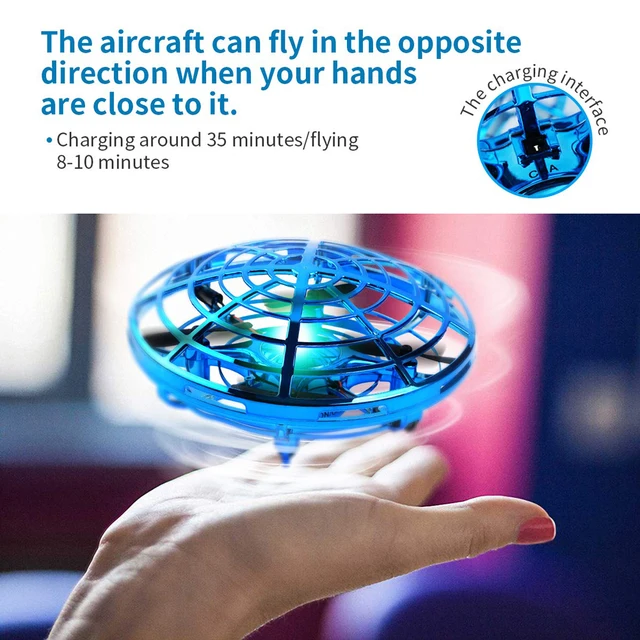 Colorful Anti-collision Flying Helicopter Magic Hand UFO Ball Aircraft Sensing Mini Induction Drone Kids Electric Electronic Toy