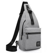 Casual Männer Hüfttasche Oxford Gewebe Licht Gewicht Grau Brust Pack Marke Mode Crossbody Sling Tasche mit Schlitz Tasche