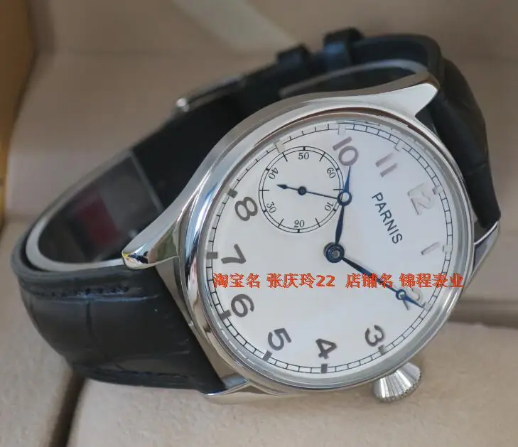 44MM PARNIS ST3600 6497 Mechanical Hand Wind goose neck movement mechanical watches men s watch white