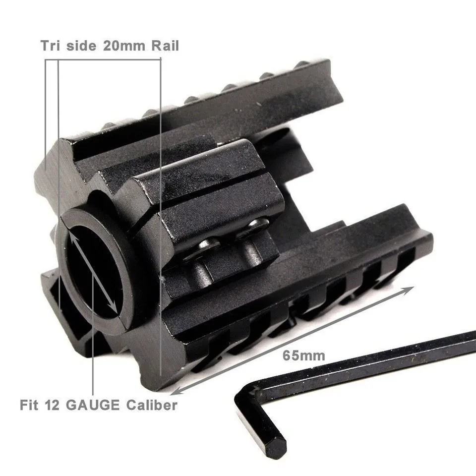 hunting accessories 20mm Triple Side Tri- Rail Picatinny Weaver Base Mount See Through for 12 Gauge Caliber Rifle Scope mount
