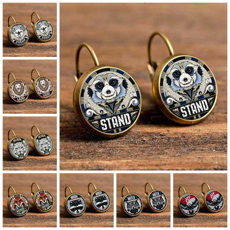 

Winterxue 16 Style Vintage Punk Animal Lion Mouse Wolf Owl Stud Earrings For Men Women Party Jewelry Fashion Brincos 2018