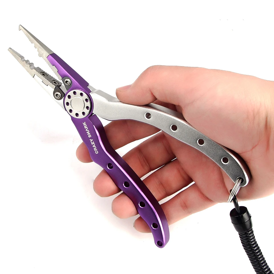 Portable Fishing Pliers Saltwater Aluminum Tool Hook Remover Braid Cutter Large 