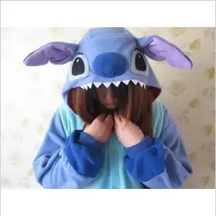 Designer Kawaii Anime Hewan Biru Lilo Stitch Pajamas Adult Unisex