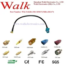 Fakra мужской MMCX мужчины RG174 кабель, Fakra MMCX RG174 кабель, Fakra соединительный кабель