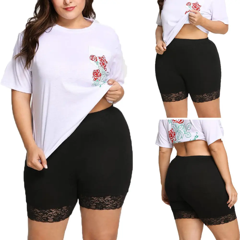 Ladies Women Girls Cotton Shorts Lace Plus Size Safety Short Pants