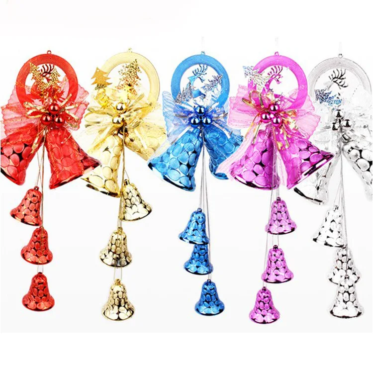 Распродажа конфет цветной Колокольчик для Рождественского украшения Подвески металлический кулон