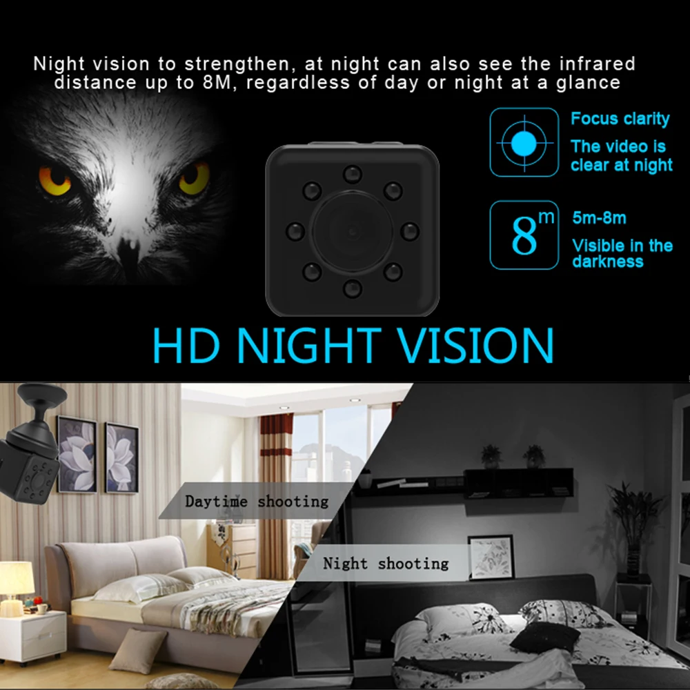 WIFI мини камера HD 1080P Беспроводная невидимая видеокамера ночного видения видео