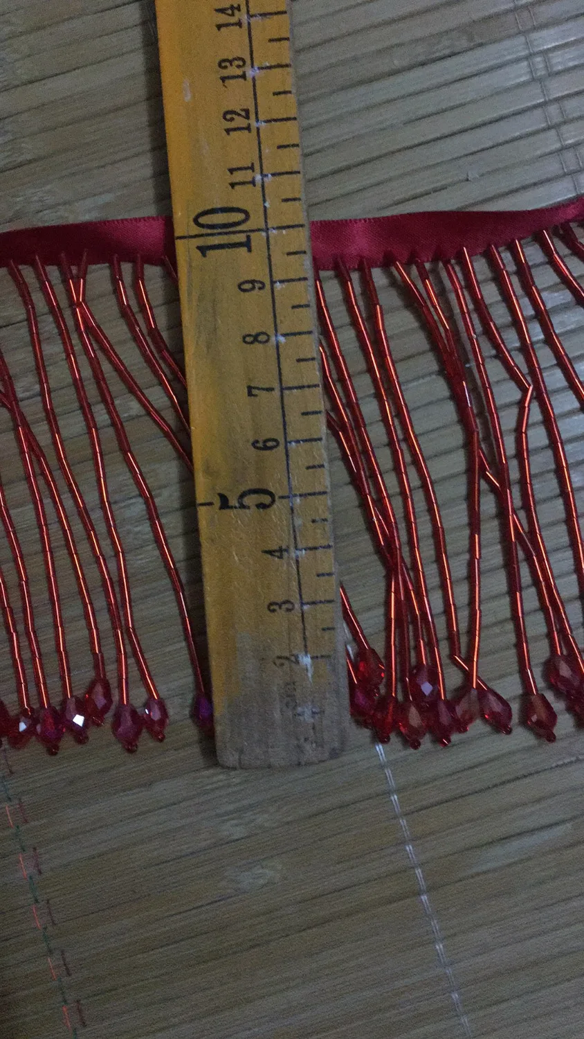 Best stock tassel 10yards bag ym186# Ribbon in 10 cm red pearl tube pendant for sawing dress fringe trim alibaba express