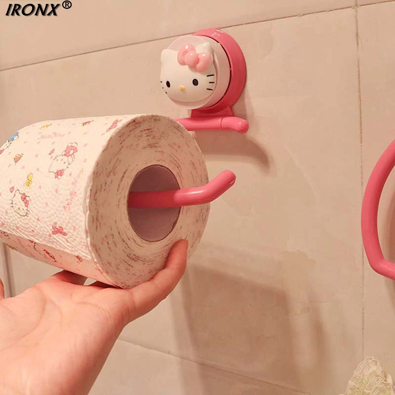 

KT Strength Seamless Wall Suction Hanger Towel Tissue Toilet Paper Holder Rack Bathroom Kitchen Accessories LA5