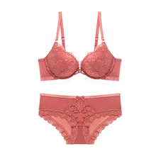 Сексуальный кружевной бюстгальтер с вышивкой со съемными бретелями, пуш-ап бюстгальтеры для девочек, глубокий v-образный вырез, нижнее белье, комплект нижнего белья, женское нижнее белье