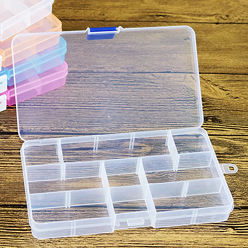 15 Slots Plastic Storage Compartment Box Jewelry Bead Screw Organizer