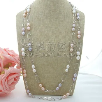 

N061306 59'' Multi Color Pearl Long Necklace