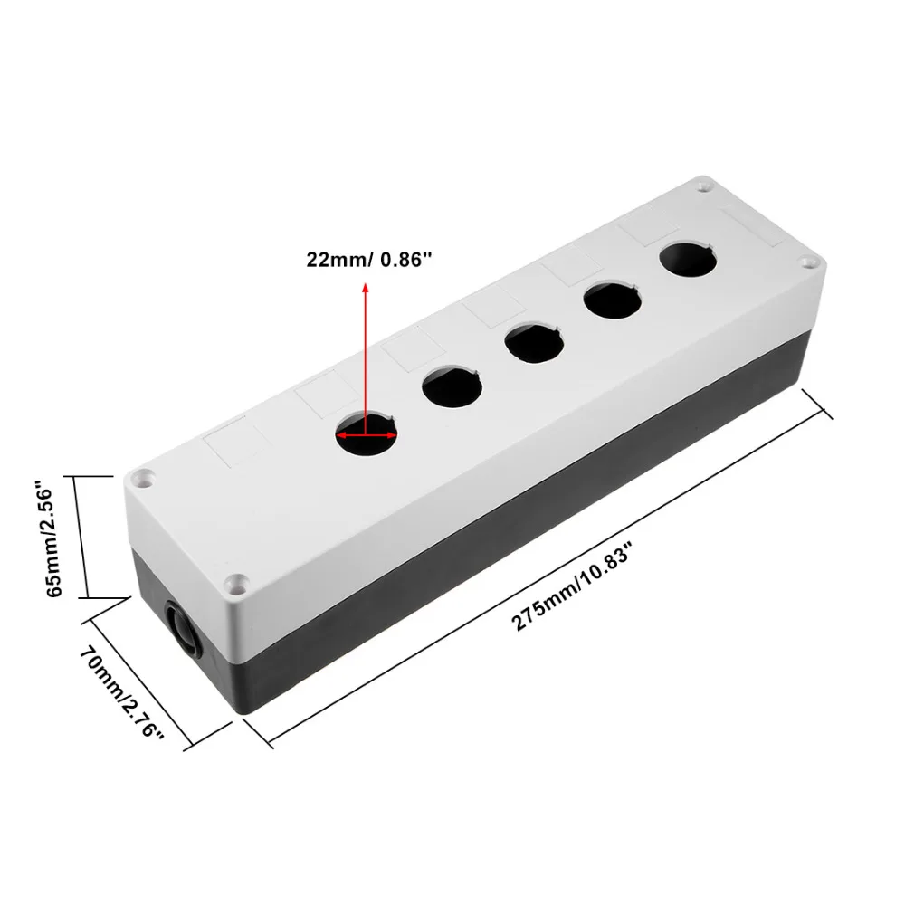 

Uxcell Push Button Switch Control Station Box 22mm 5 Button Hole Waterproof For Power Supply Units Accessories Black And White
