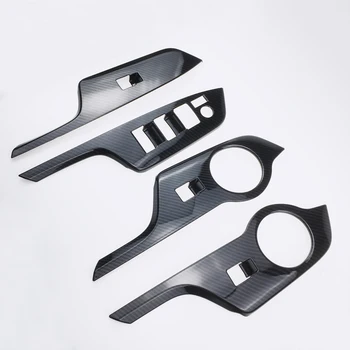 

For Toyota C-HR 2016 2017 2018 Inner Window Lift Switch Button Cover Trim Carbon Fiber Style 4pcs Car Accessories Car Styling