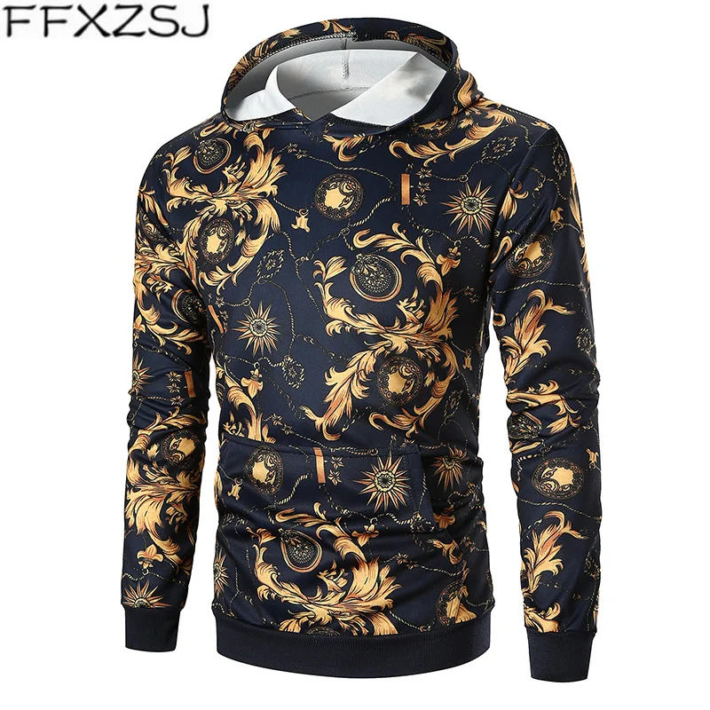 

FFXZASJ Brand Men hoodies hip hop 3d fine print jogger men hoodie cotton casual Streetwear plus size hoodie 2019 Autumn new