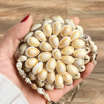 

Women Bag Natural Sea Shell Hand-Weaved Messenger Cute Waterproof Crossbody torebki damskie sac a main femme de marque soldes