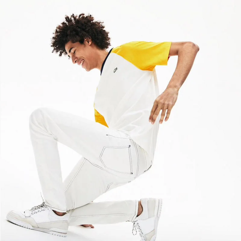 2019 Summer Lover Style Simple Design Running Shirt Outdoor Comfortable yellow White Tees New Sale Round Neck Shirts