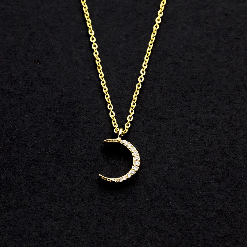 10 шт./лот Подвеска полумесяц ожерелье для женщин BFF подарки Soy Luna ювелирные изделия из кристаллов розовое золото цвет цепи воротник