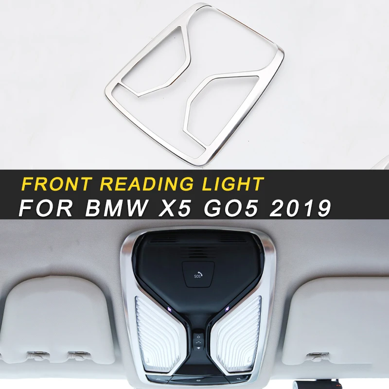 

Front Reading Light Lamp Panel Cover Trim Frame Sticker Chrome Interior Accessories for BMW X5 G05 2019 Car Styling
