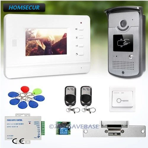 

HOMSECUR 4.3inch Wired Video Door Phone Intercom System with Real-time Outdoor Monitoring + 1 Monitor + 1 Camera + Strike Lock